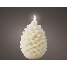 Led свещ шишарка 13.1см Bo екрю
